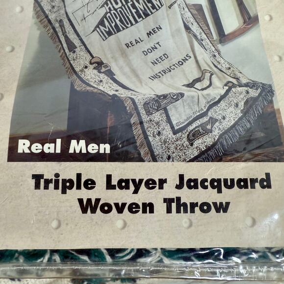 Home Improvement VTG NOS Unopened 1990s Cotton 47" x 68" Tapestry Blanket - Picture 3 of 8